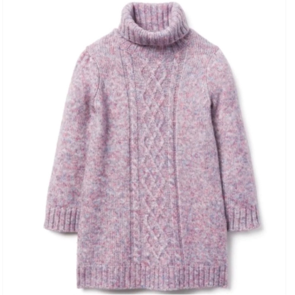 Janie and Jack Purple Cable Knit Sweater Dress